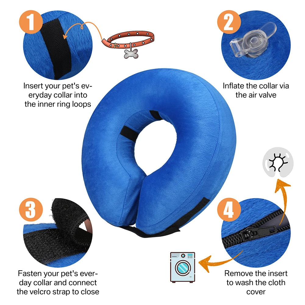 Inflatable Dog Collar After Surgery For Pets Protective Recovery