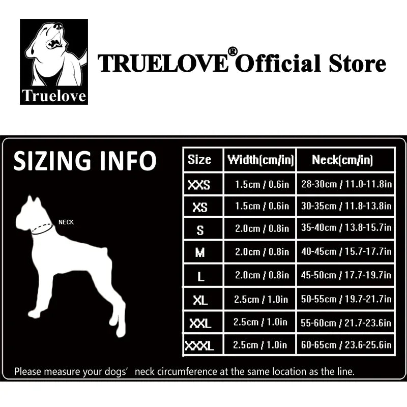 TRUELOVE Adjustable Nylon Dog Collar With Padded Reflective Training
