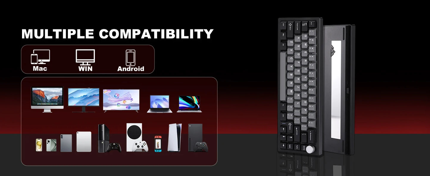 YUNZII AL68 Wireless Mechanical Keyboard With Knob QMK VIA