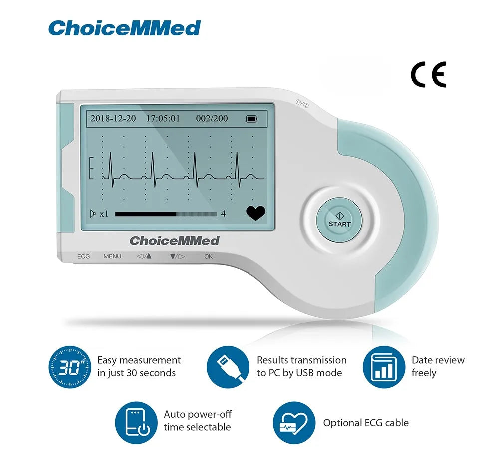 ChoiceMMed Handheld ECG Monitor Real Time Heart Rate Monitoring Electrocardiogram