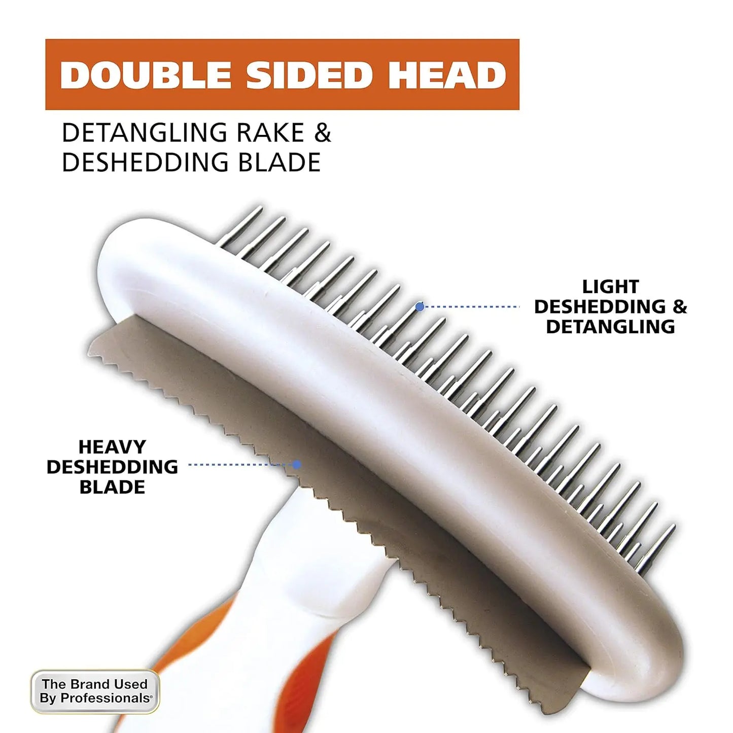2-In-1 Pet Deshedding Rake And Detangling Blade For Dogs And Cats