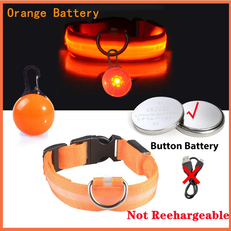 COOYOMOO USB Charging Glowing Dog Collar With Pendant LED Light