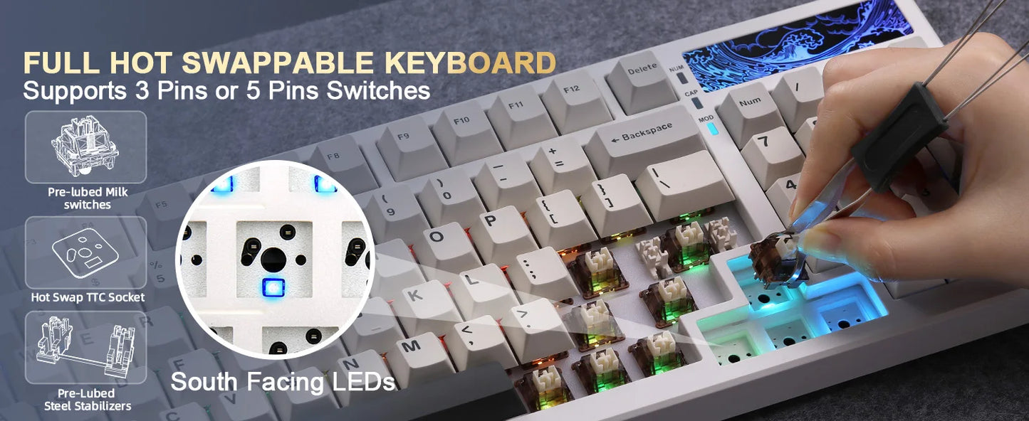 YUNZII YZ98 Mechanical Keyboard 98 Percent Layout Hot Swap Gasket