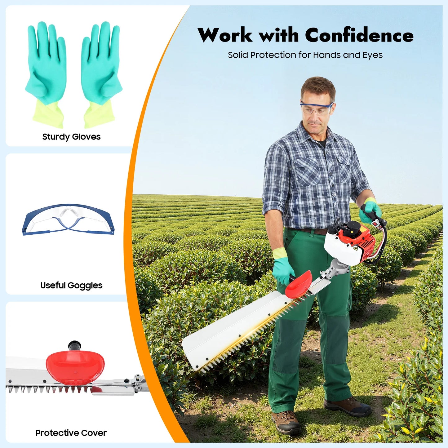 Bymaocar Gas Hedge Trimmer With Single Edge Blade Pro