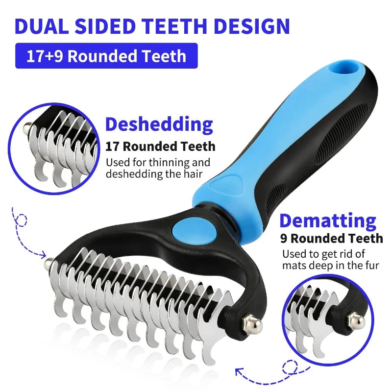 Pet Deshedding Brush For Dogs And Cats Self Cleaning Grooming