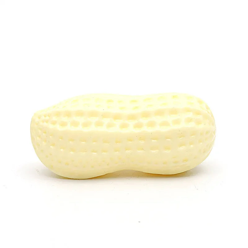 Dog Peanut Shaped Chew Toy Squeaker Rubber Teething Toy