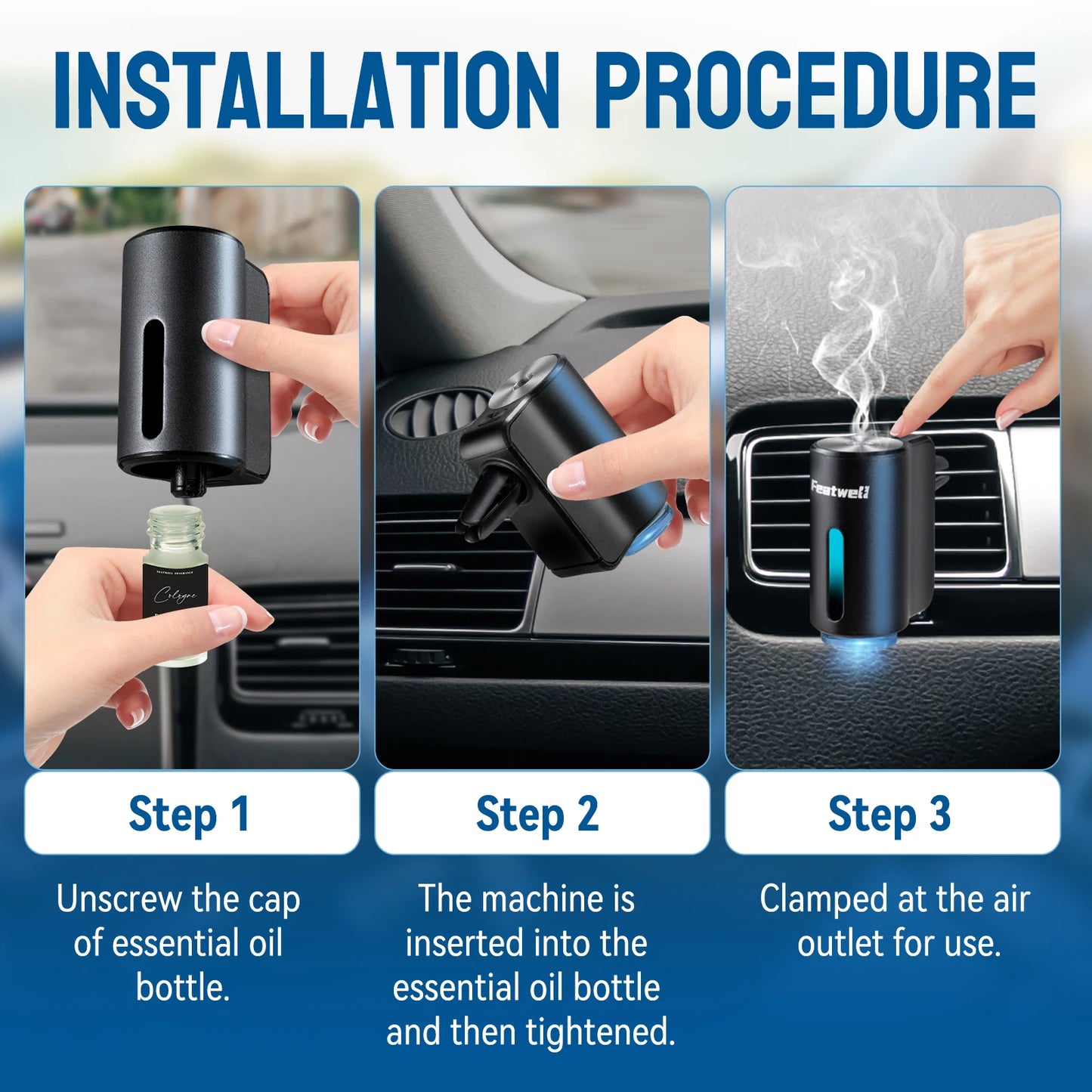 Smart Car Aromatherapy Diffuser Humidifier With Six Adjustable Settings