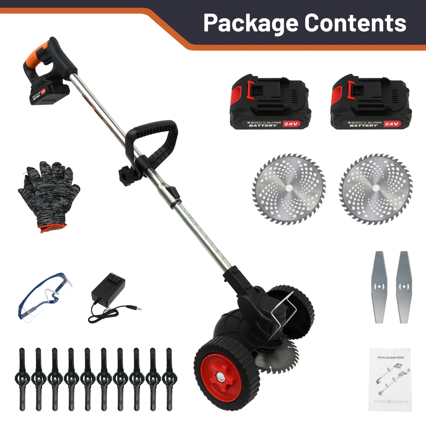 Cordless 21V Electric Weed Trimmer With Wheels 3 In 1