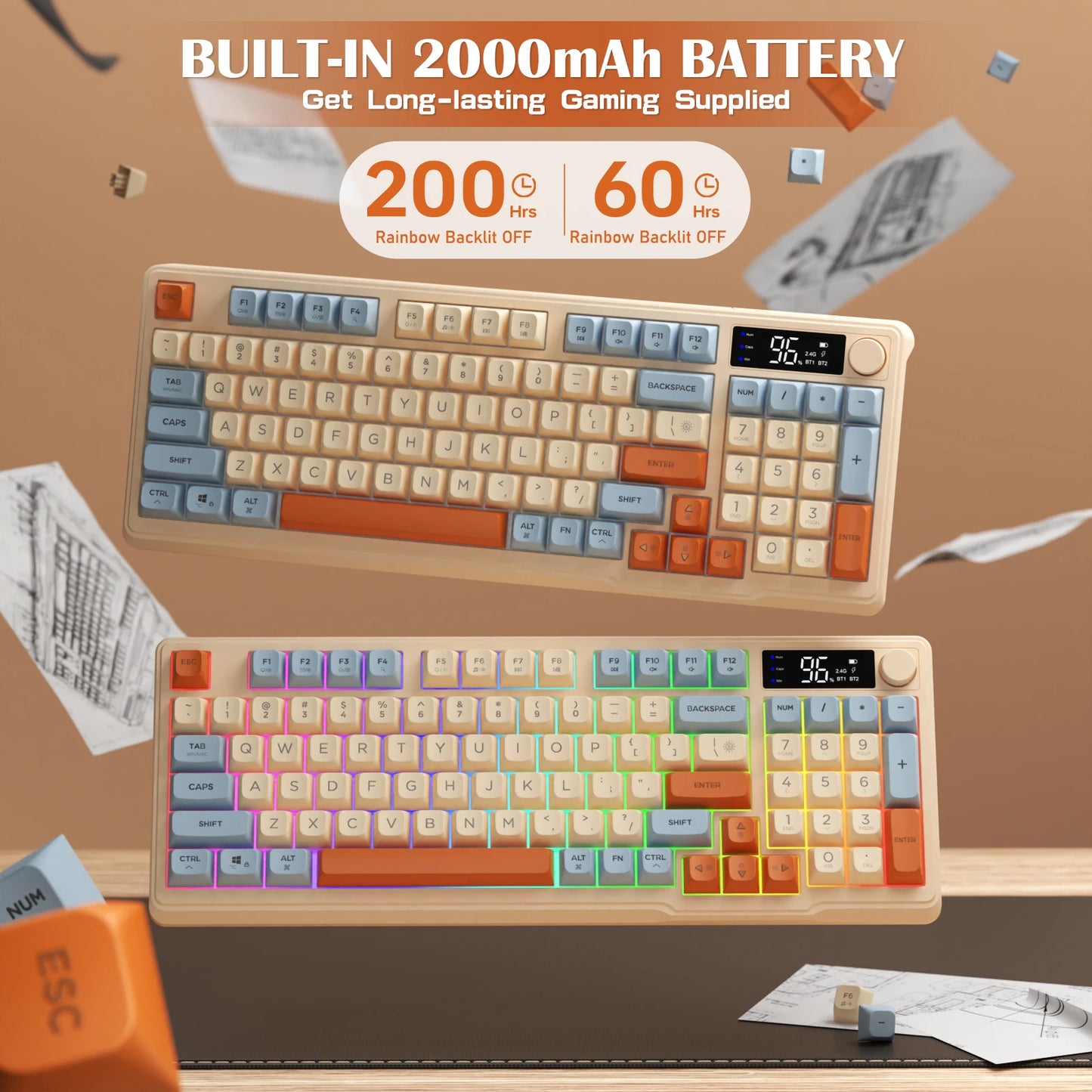 Attack Shark Ziyou Lang Wireless Gaming Keyboard With Display Screen And Knob