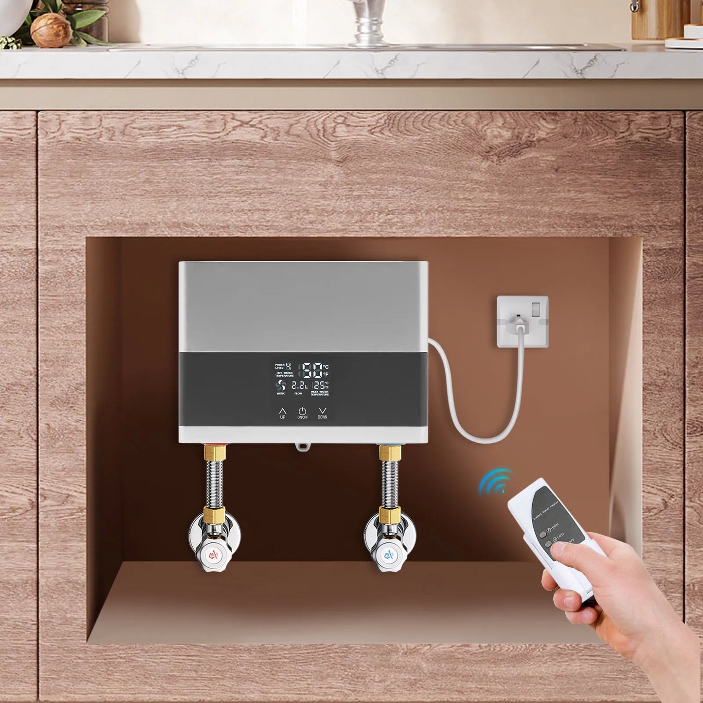 Sweetmile 110V 4000W Mini Electric Water Heater with Remote Control
