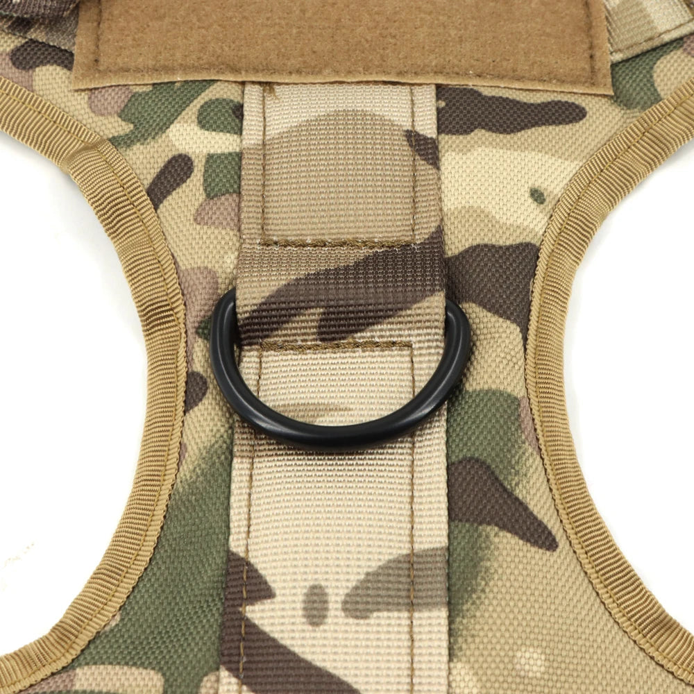 PETRAVEL CN Military Dog Harness Vest Leash Set With Patches