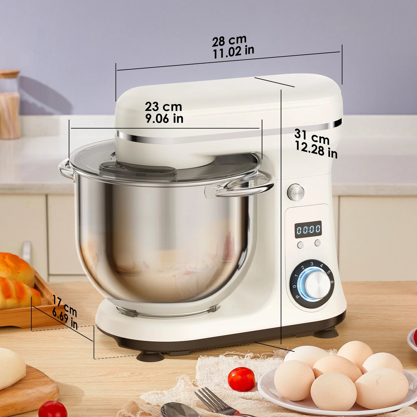 Biolomix Stand Mixer and Blender with Quiet Motor Dough Hook