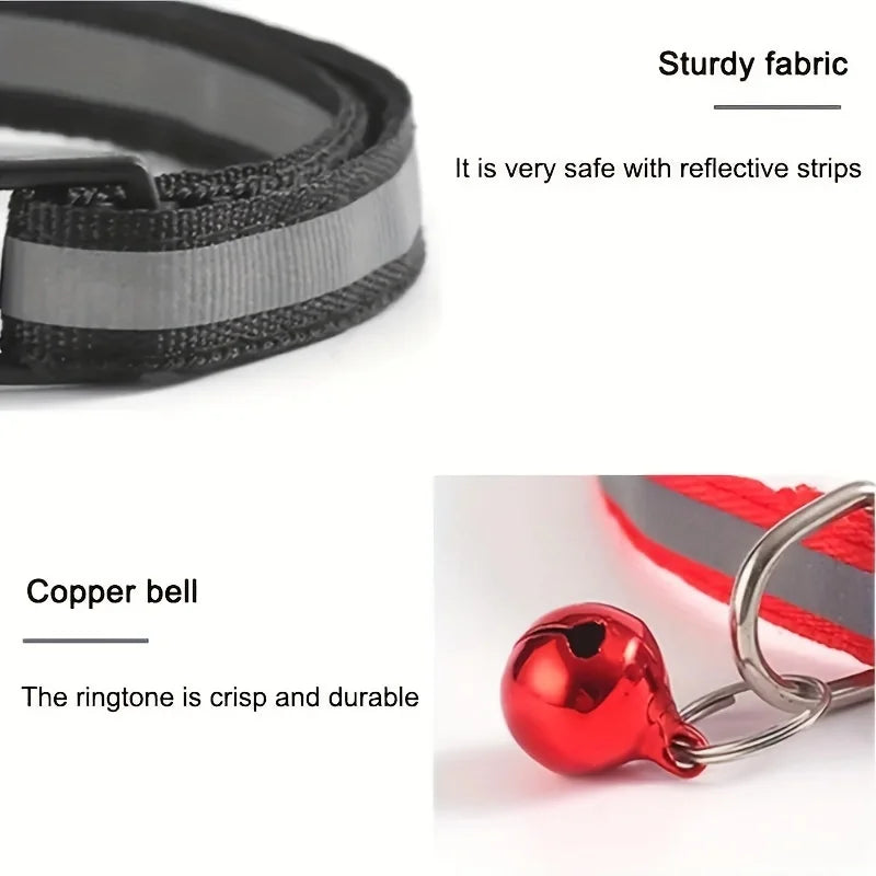WOOFSKY Reflective Breakaway Cat Collars Set With Bells