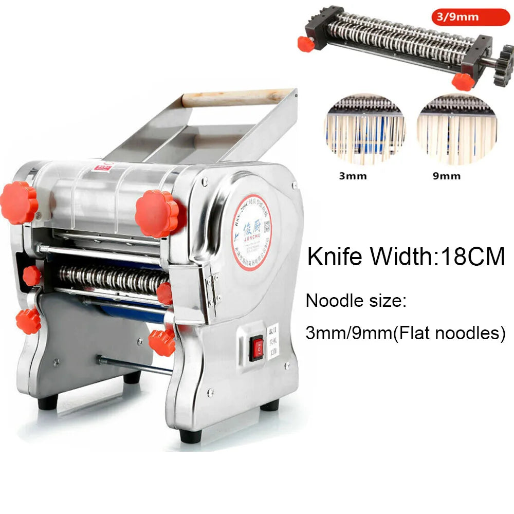 550W Electric Pasta Maker Noodle Machine Dual Knife Stainless Steel