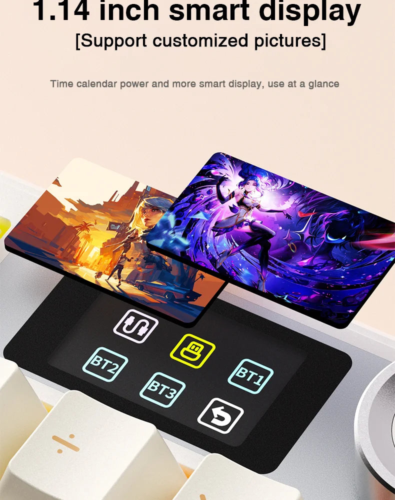 AULA F108 Pro Wireless Bluetooth Macro Gaming Keyboard TFT Display