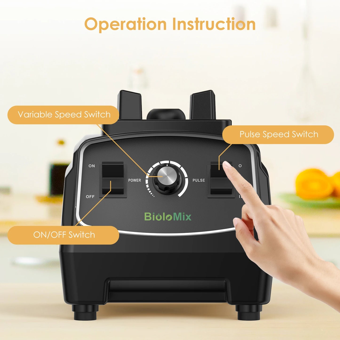 Biolomix BPA Free 3HP Blender Juicer All in One Kitchen