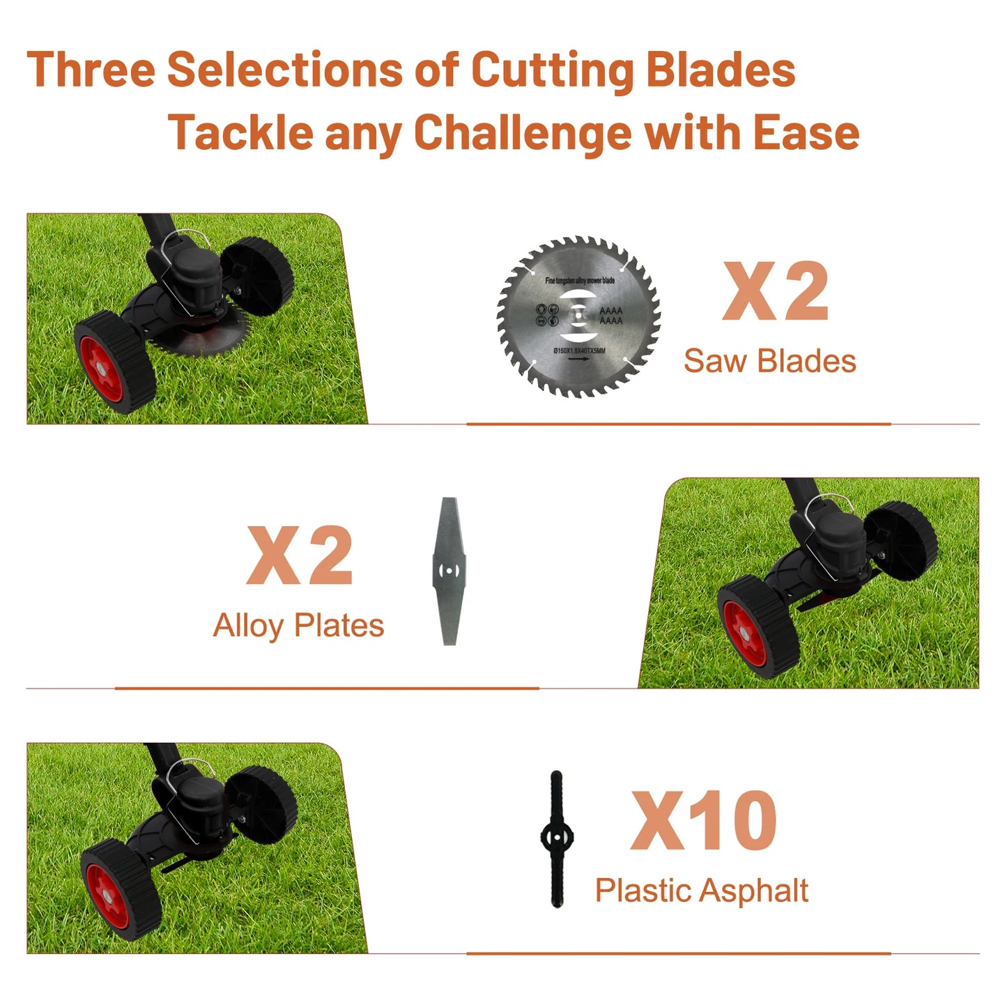 Cordless 21V Electric Weed Trimmer With Wheels 3 In 1