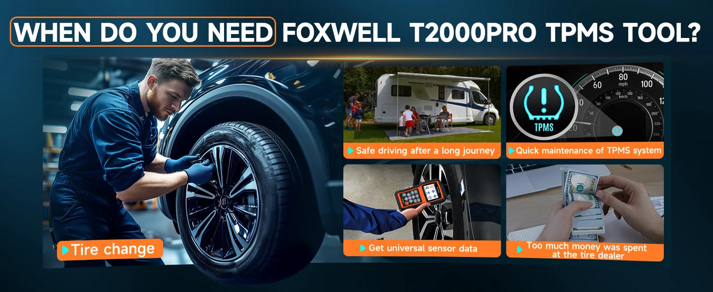 Foxwell T2000 Pro TPMS Relearn Tool For Auto Diagnostics