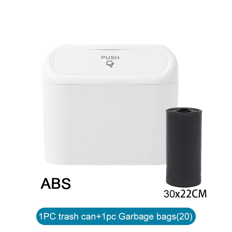 Car Trash Can With Lid Includes 60 Garbage Bags Leakproof Compact