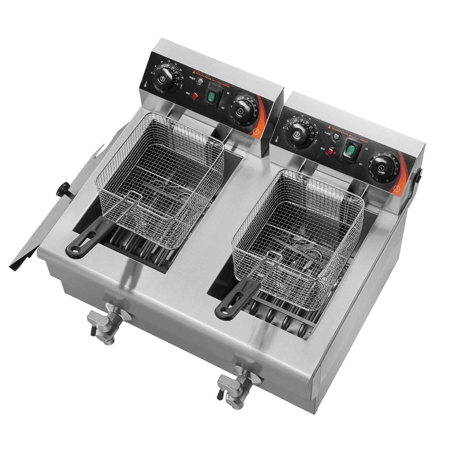 SucceBuy Dual Tank Electric Deep Fryer For Commercial Countertop