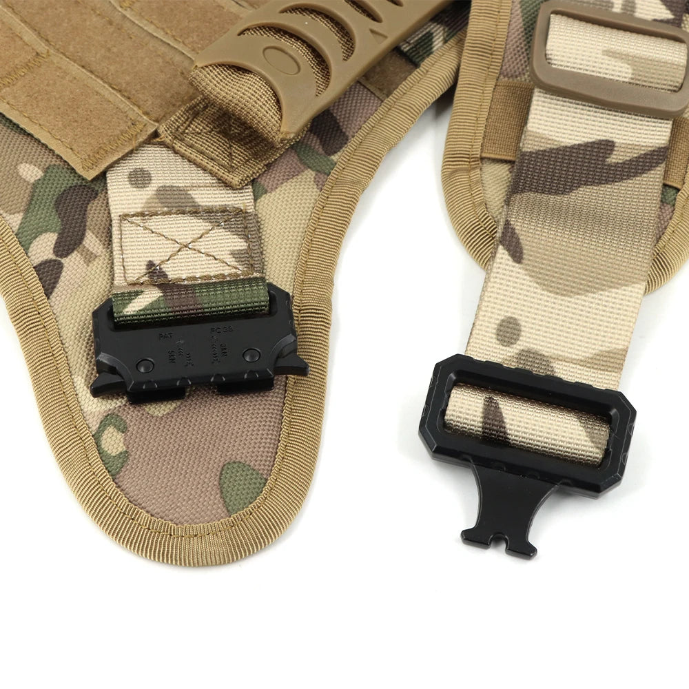 PETRAVEL CN Military Dog Harness Vest Leash Set With Patches