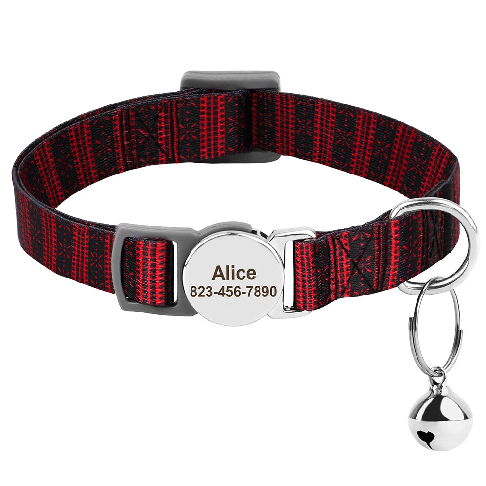 Personalized Cat And Small Dog Adjustable Collar With Engraved Name