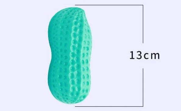 Dog Peanut Shaped Chew Toy Squeaker Rubber Teething Toy