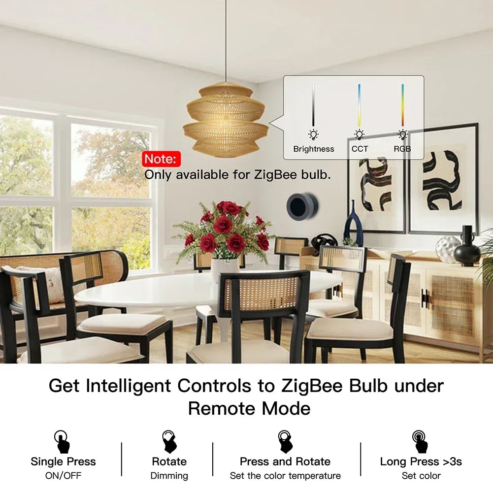 MOES ZigBee Smart Knob Switch Wireless Scene Controller Battery Powered