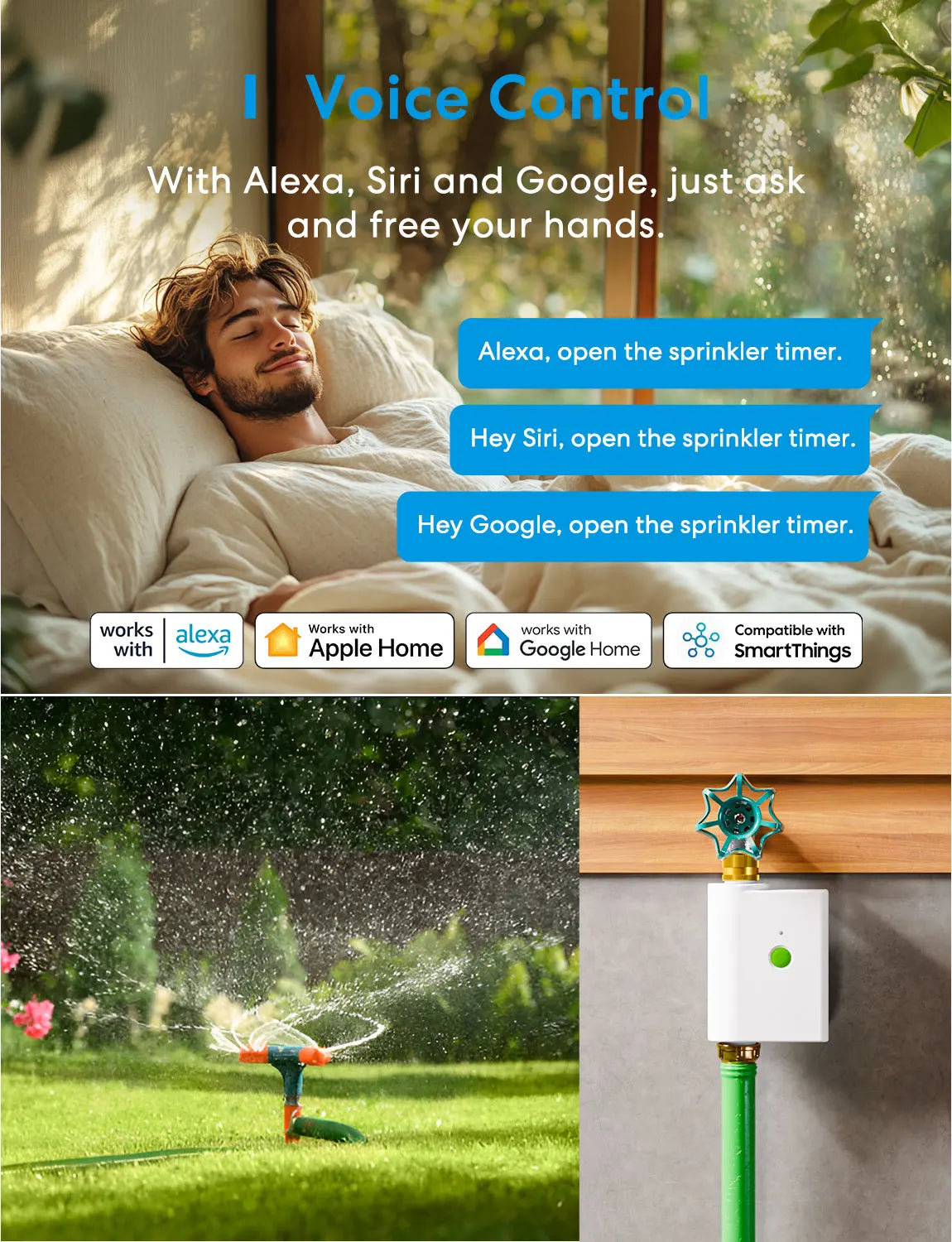 Meross Smart Sprinkler Timer MST100 US Version With Brass Tracking Alerts