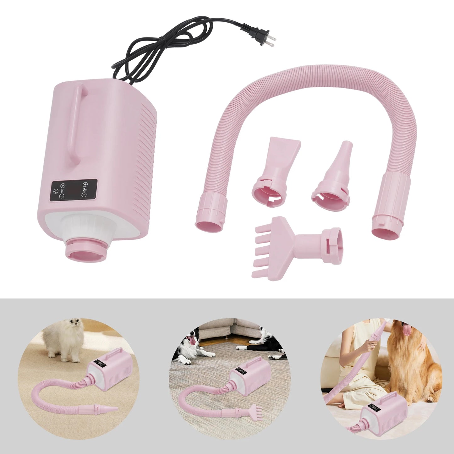 Nine Speeds Pet Dog Hair Dryer With Adjustable Temperature