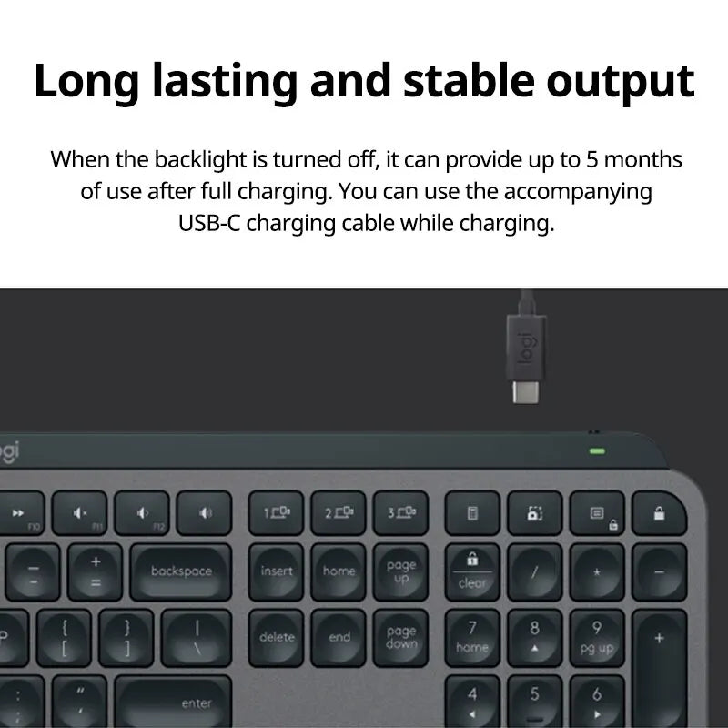 Logitech MX Keys S Wireless Bluetooth Keyboard Multi-Device Connection Backlit
