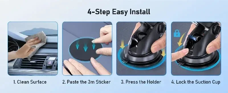Universal 360 Degree Car Phone Holder With Strong Suction Cup