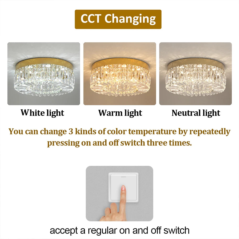 Vetrulus Crystal Ceiling Lamp Modern Chandelier For Living Room