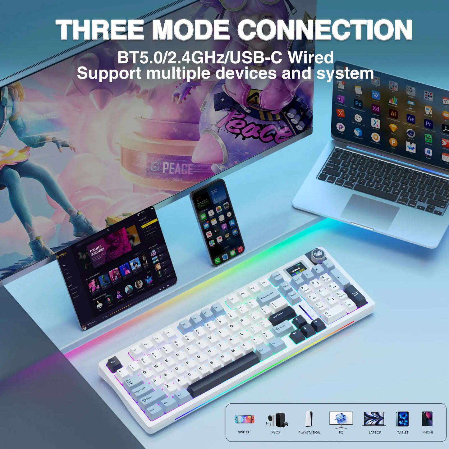 AULA S98pro Wireless Mechanical Keyboard With Gasket Hot Swap