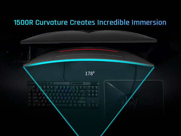 KTC Curved Gaming Monitor 180Hz 2K QHD HDR10 FreeSync GSync