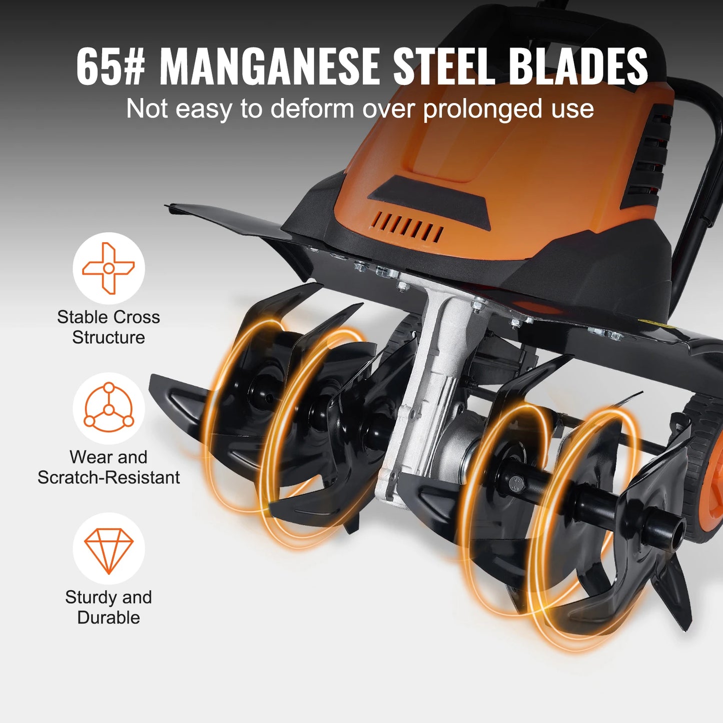 SucceBuy 12 Amp Electric Tiller Corded Cultivator With Steel Tines