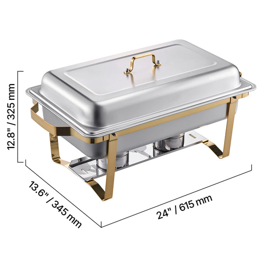 SucceBuy Chafing Dish Buffet Set Stainless Steel With Pans