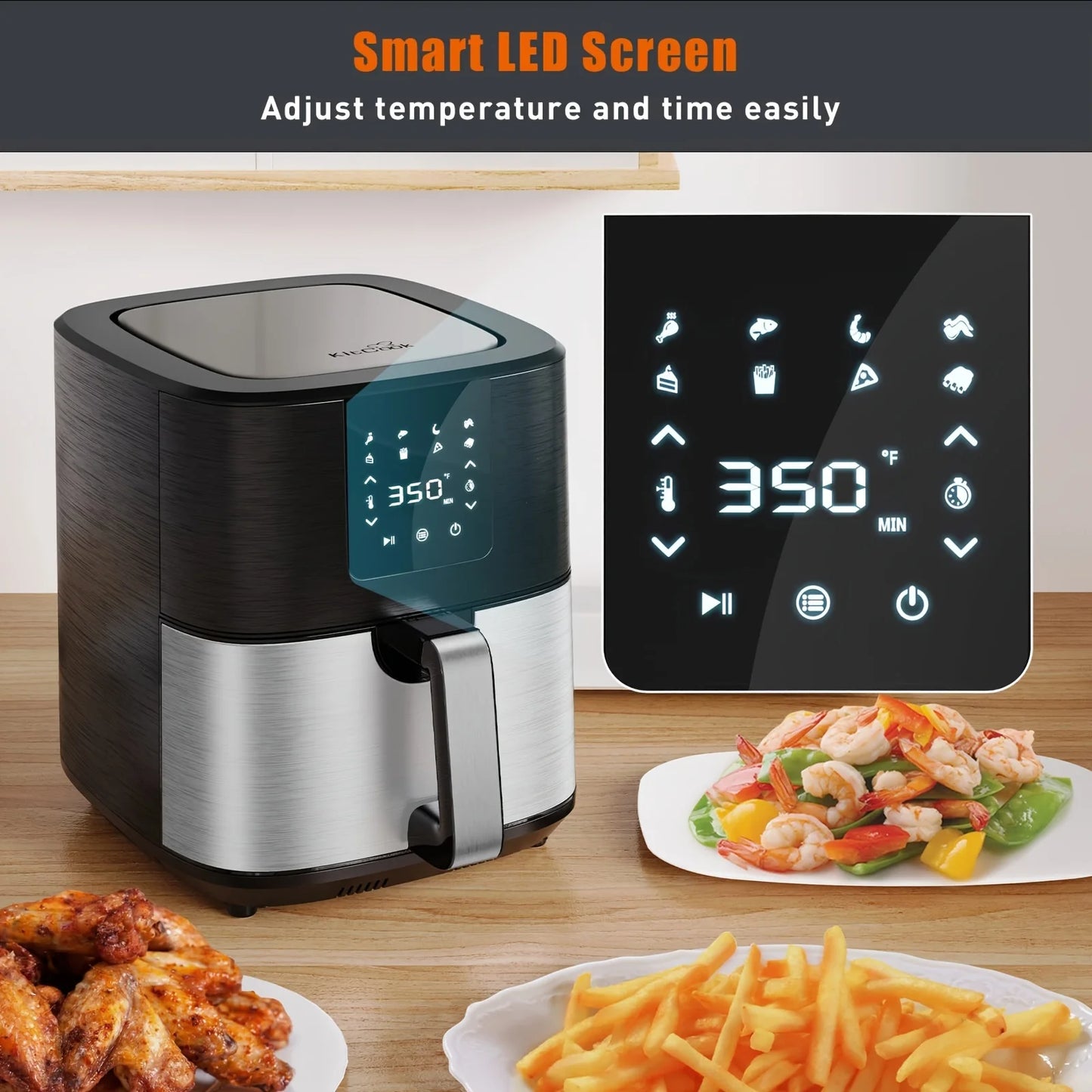 KitCook Air Fryer 1500W With Digital Touch Screen And Presets