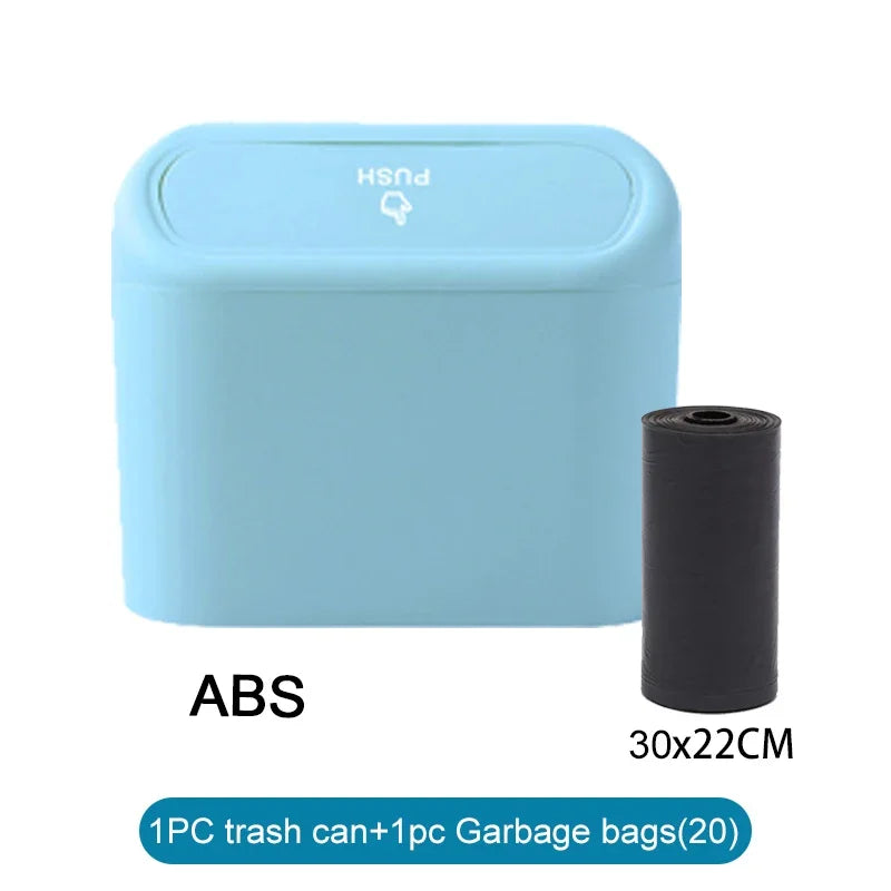 Car Trash Can With Lid Includes 60 Garbage Bags Leakproof Compact