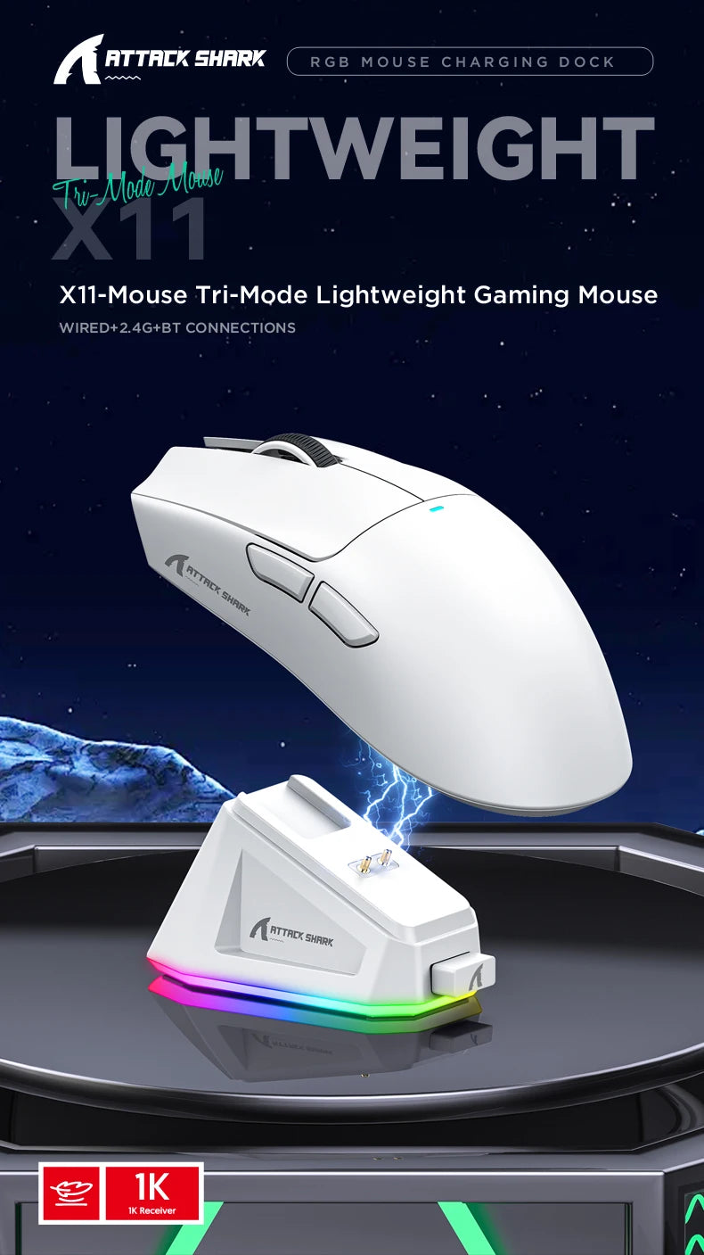 Attack Shark X11 Wireless Gaming Mouse With PAW3311 Optical Sensor