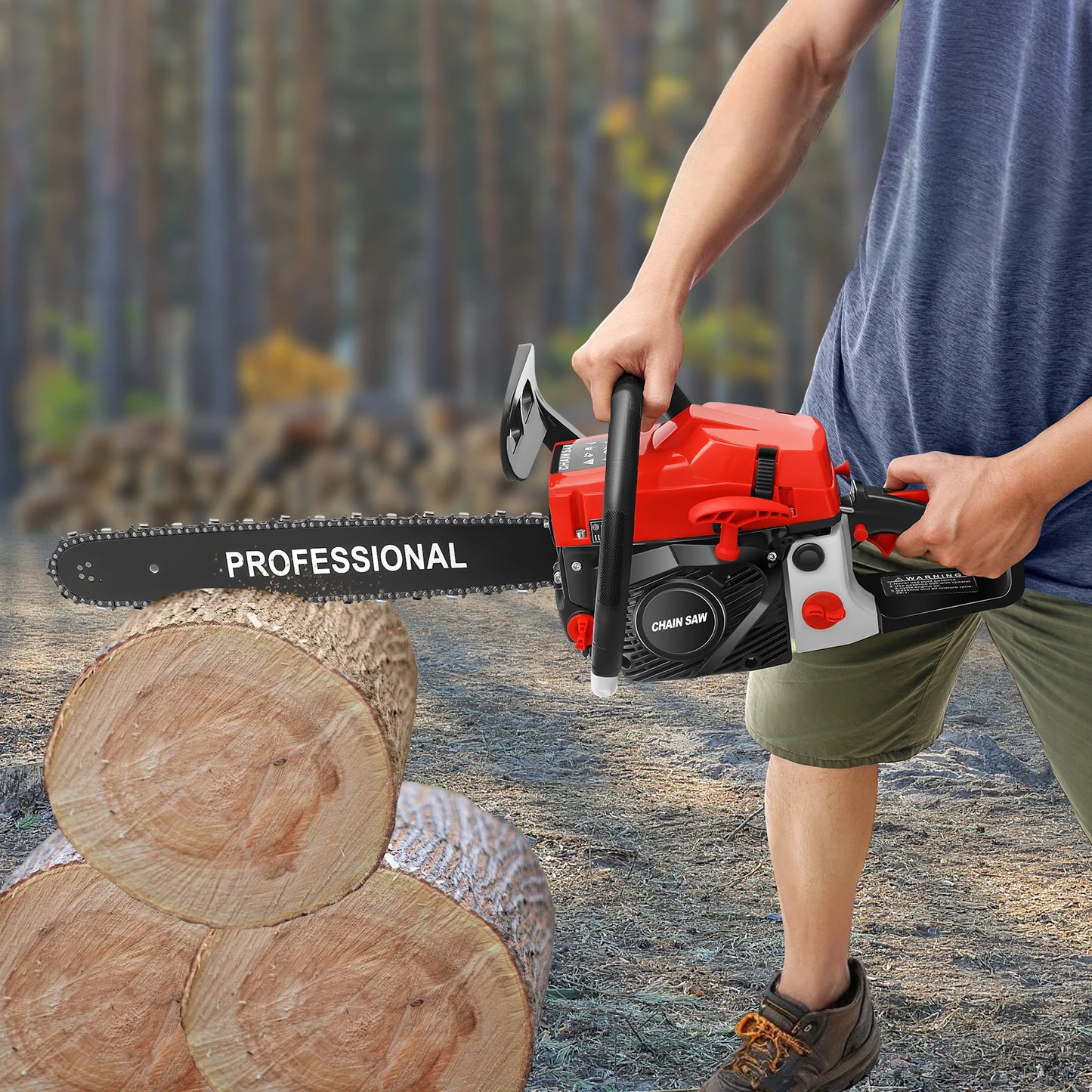 Gasoline Chainsaw Handheld PP Shell For Gardens Farms Ranches