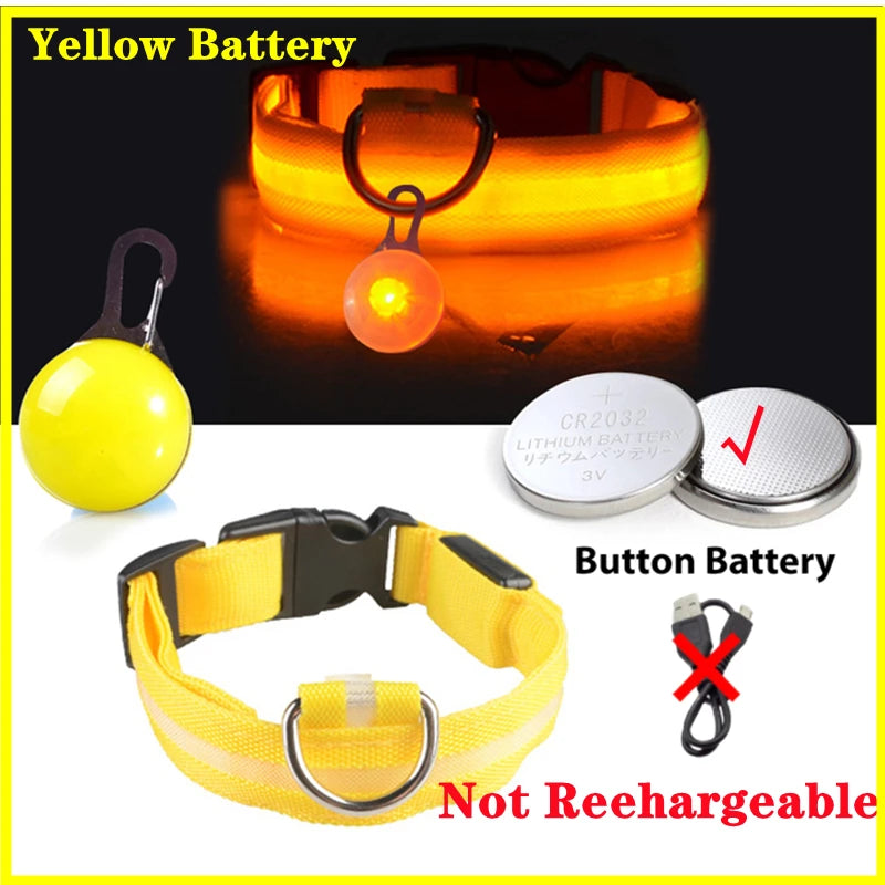COOYOMOO USB Charging Glowing Dog Collar With Pendant LED Light