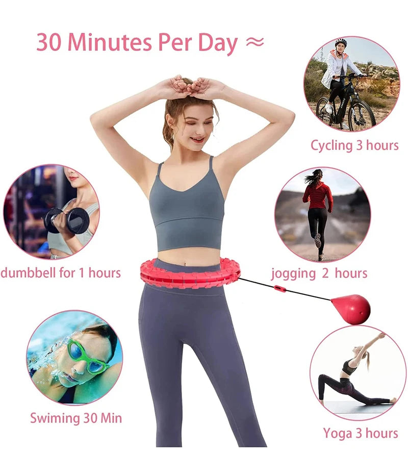 Weighted Fitness Circle Hoops For Adults Adjustable With Detachable Knots