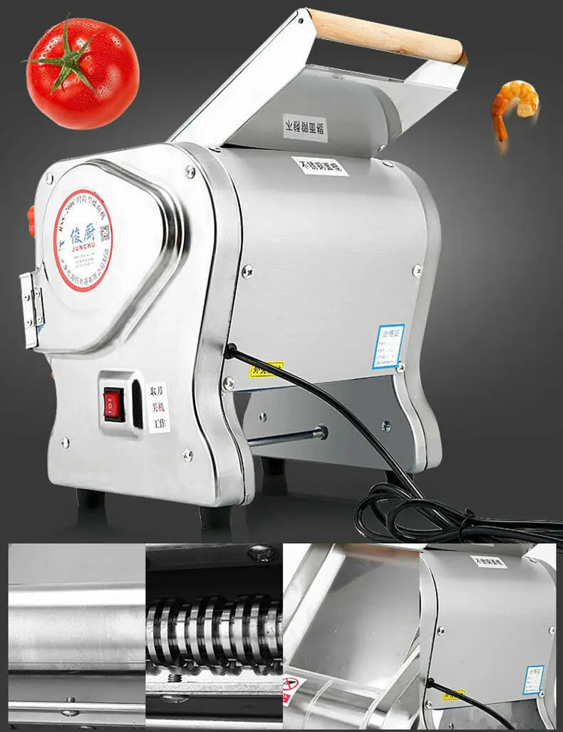 550W Electric Pasta Maker Noodle Machine Dual Knife Stainless Steel