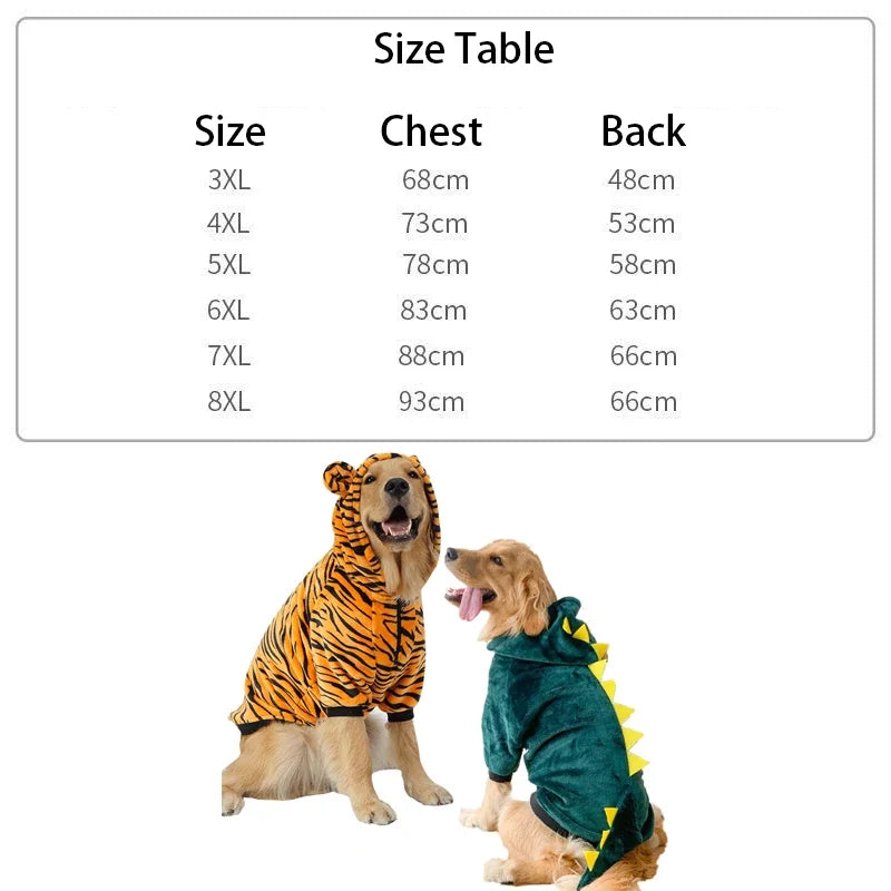 Dog Pajama Coat Hoodie Winter Fleece For Dogs Cozy Warm