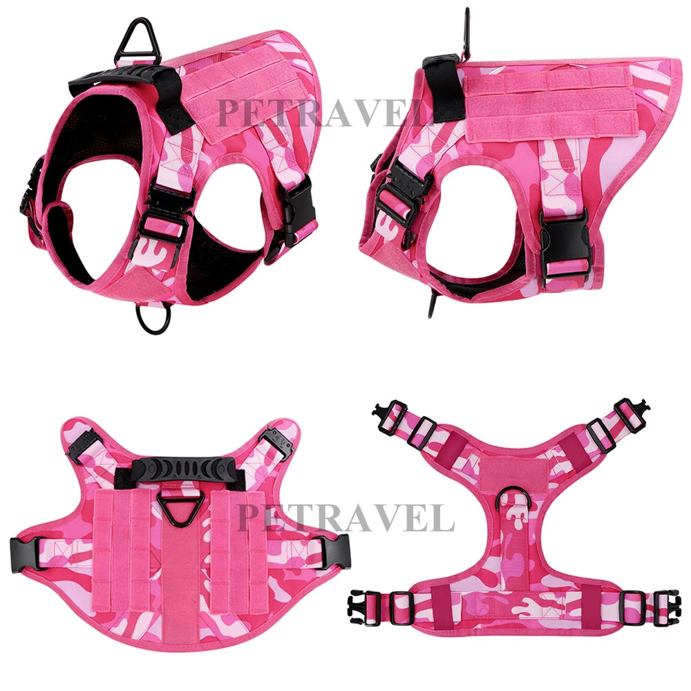 PETRAVEL Dog Harness Tactical Vest Adjustable Padded Nylon