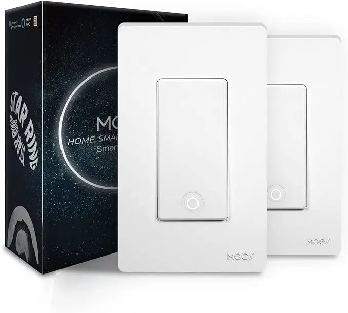 MOES New Star Ring Series Tuya Smart WiFi Light Switch Three Way Voice Control