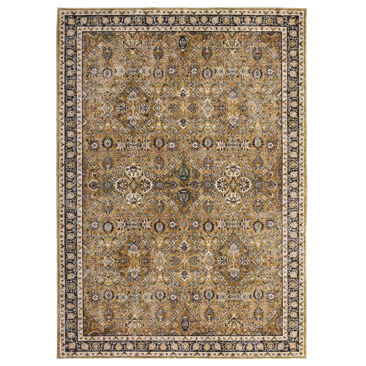 Geometric Moroccan Trellis Non Slip Washable Rug For Living Room