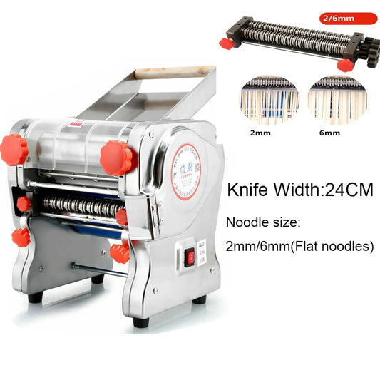 550W Electric Pasta Maker Noodle Machine Dual Knife Stainless Steel