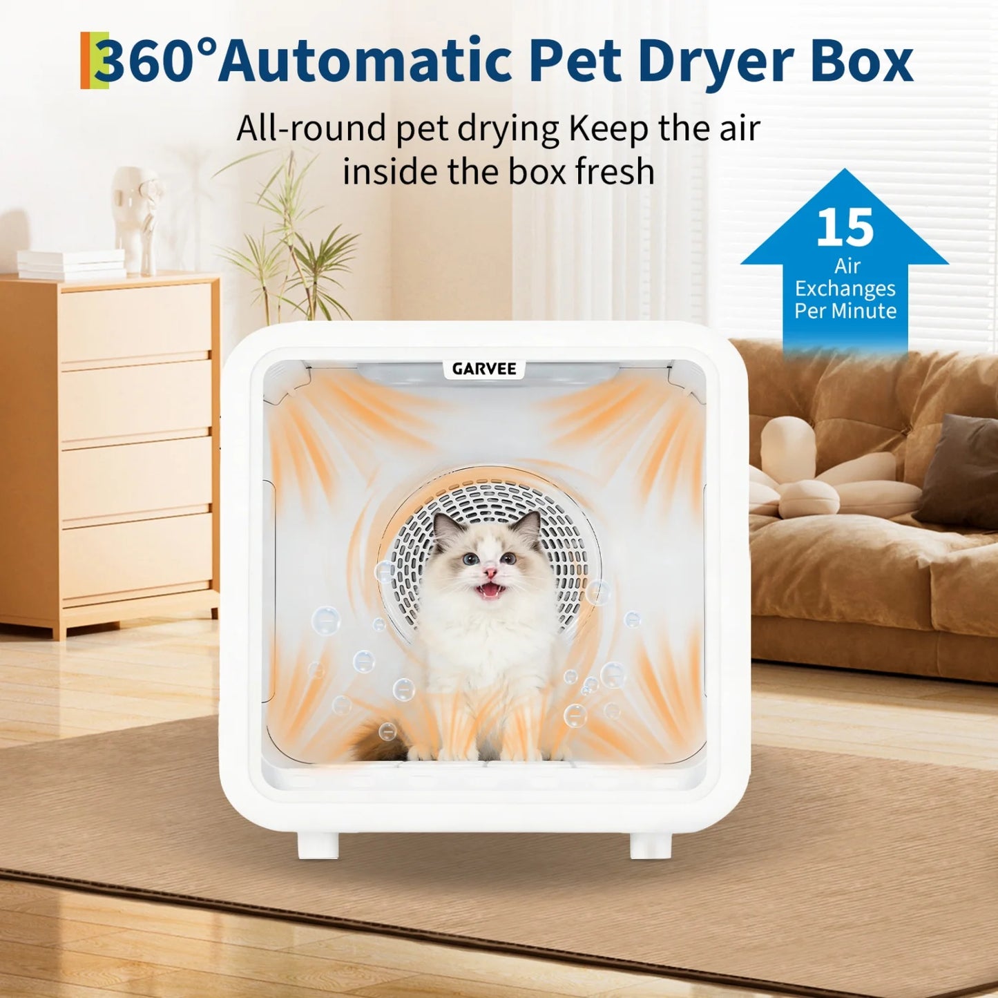 HiMISS 360 Degree Pet Drying Box With Five Outlets